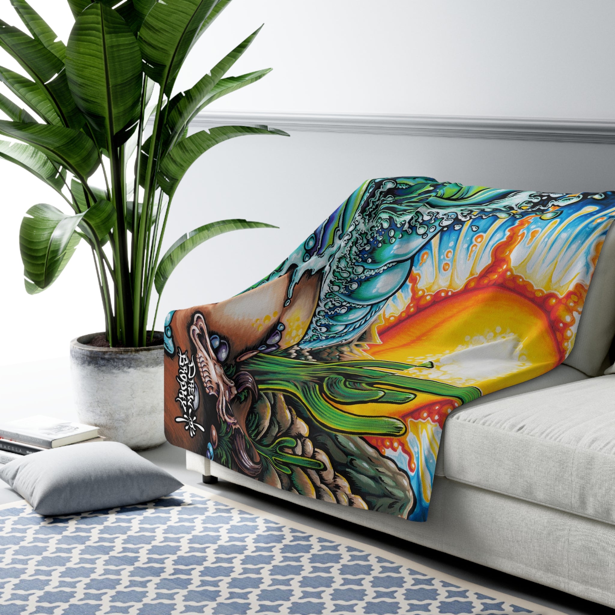 Cactus Point Sherpa Fleece Blanket