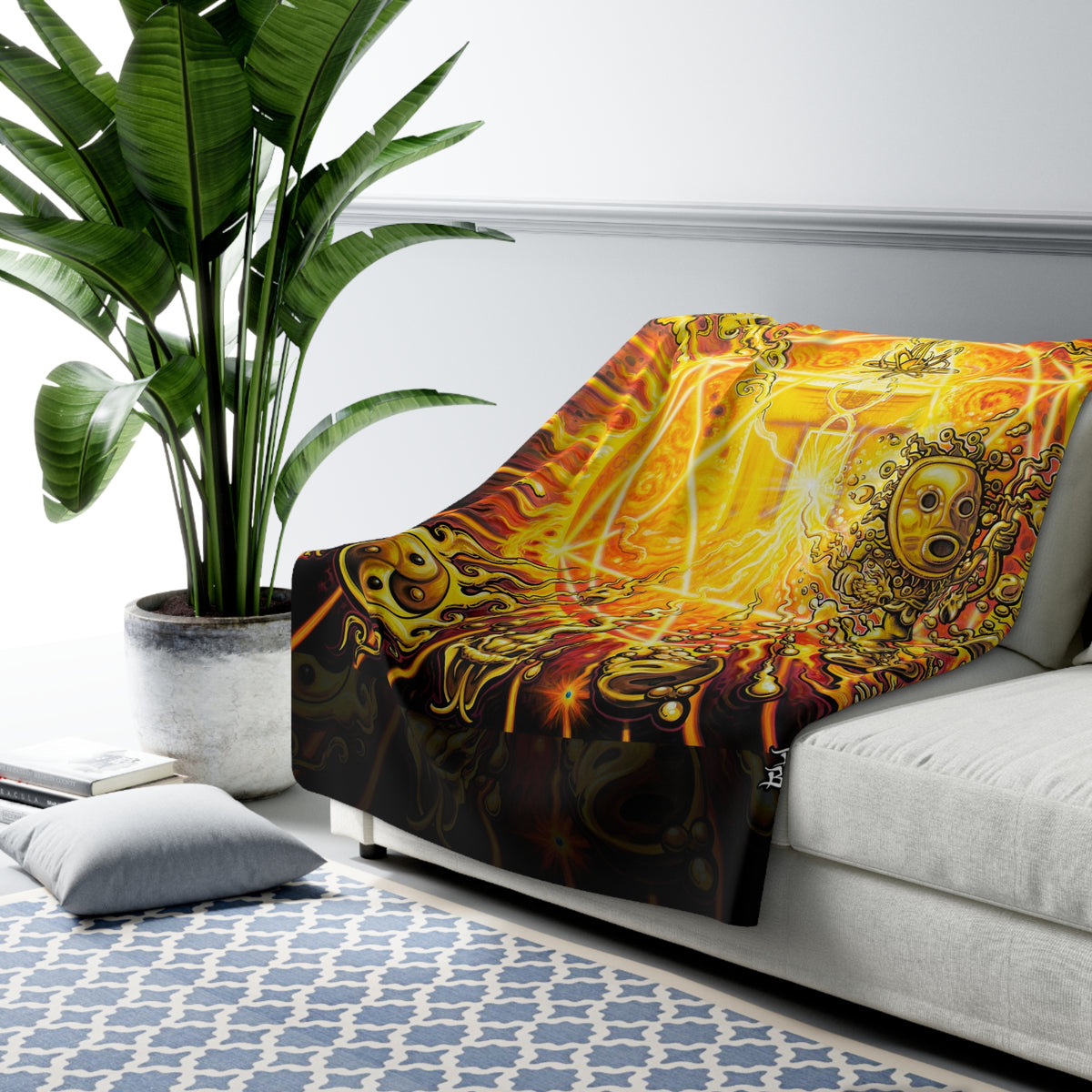 Return of ViraCocha, Mystical Sun Sherpa Fleece Blanket