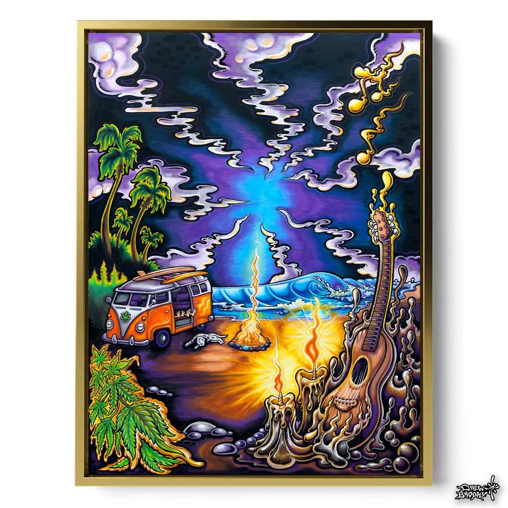 Sublime Night Stretched Canvas with Gold Frame - Drew Brophy Artist