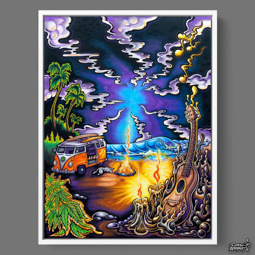 Sublime Night Stretched Canvas with White Frame - Drew Brophy Artist