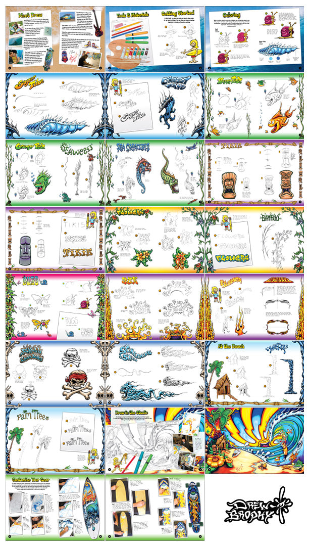 How to Draw With Drew Collage of Pages by Drew Brophy