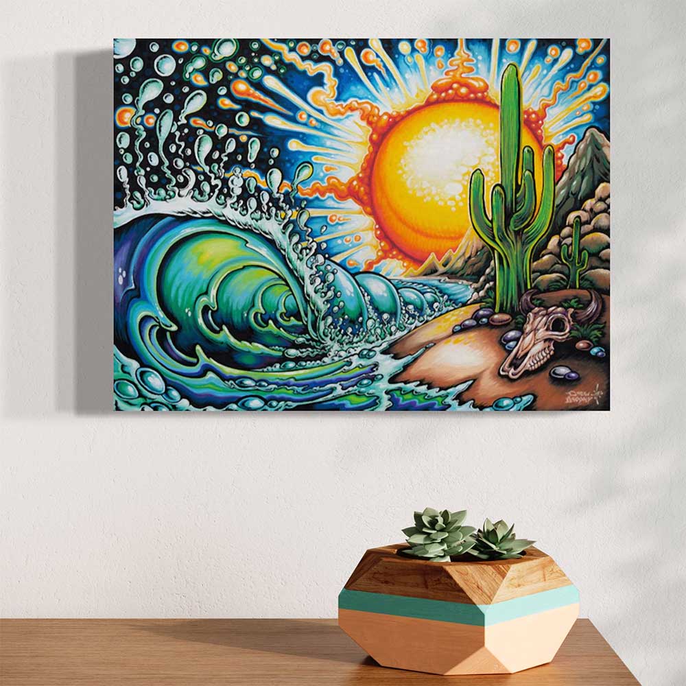 Cactus Point 9x12 Inch Stretched Canvas Limited Edition Signed and Numbered by Drew Brophy