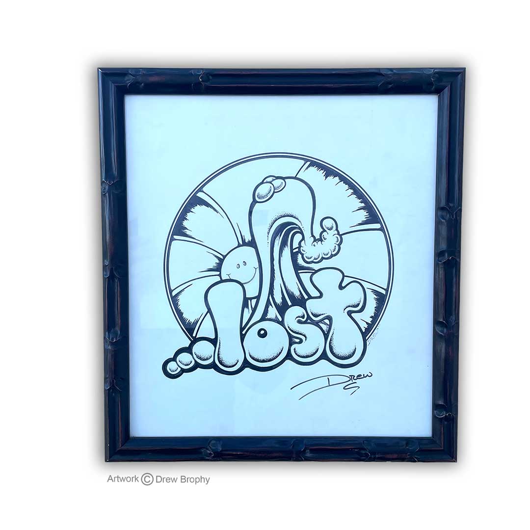 SOLD! Lost... Smile Wave Pen and Ink sketch on Matboard Framed