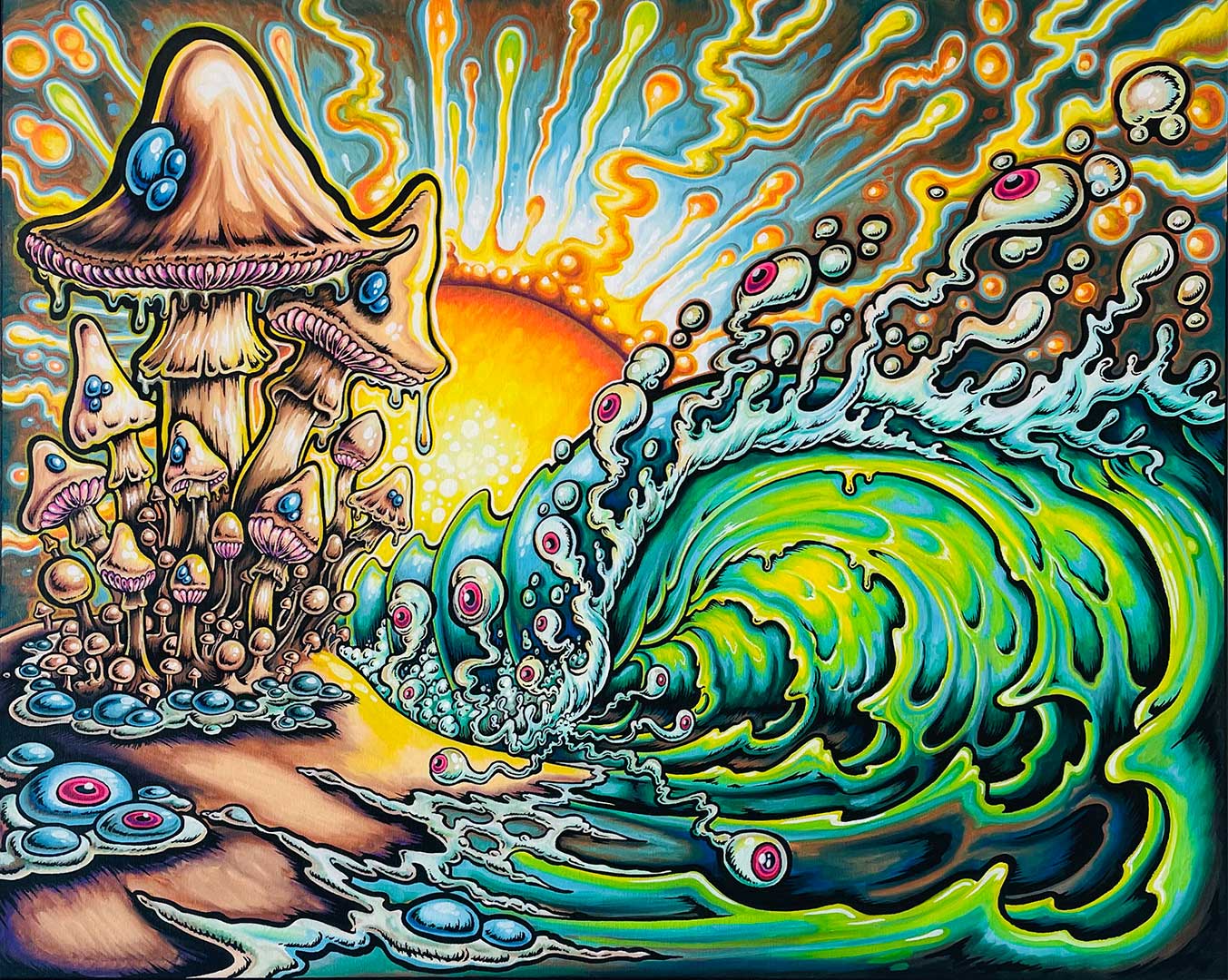 Mushroom Tube Original Painting by Drew Brophy