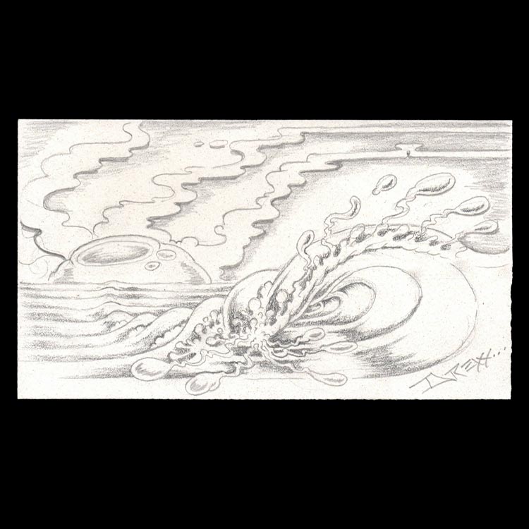 Radiate Art Sketch on Paper 4" x 7" inches