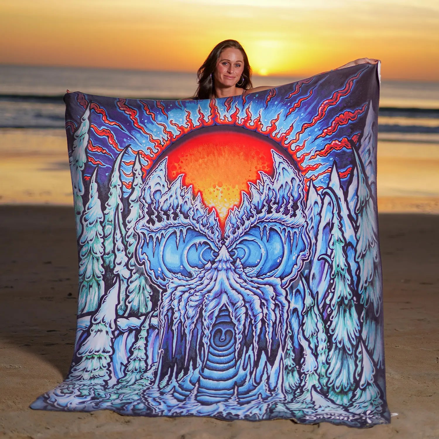 瑞*渓様 brom スリーブ ウルトラプロ アーティストシリーズ 未開封 WINTER WAVE SKULL Sherpa Fleece Blanket