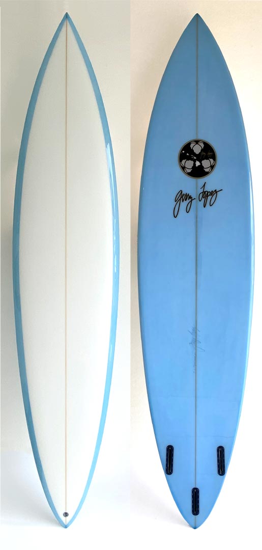Commissioned Original Painting on Gerry Lopez Surfboard Art hand-painted by Drew