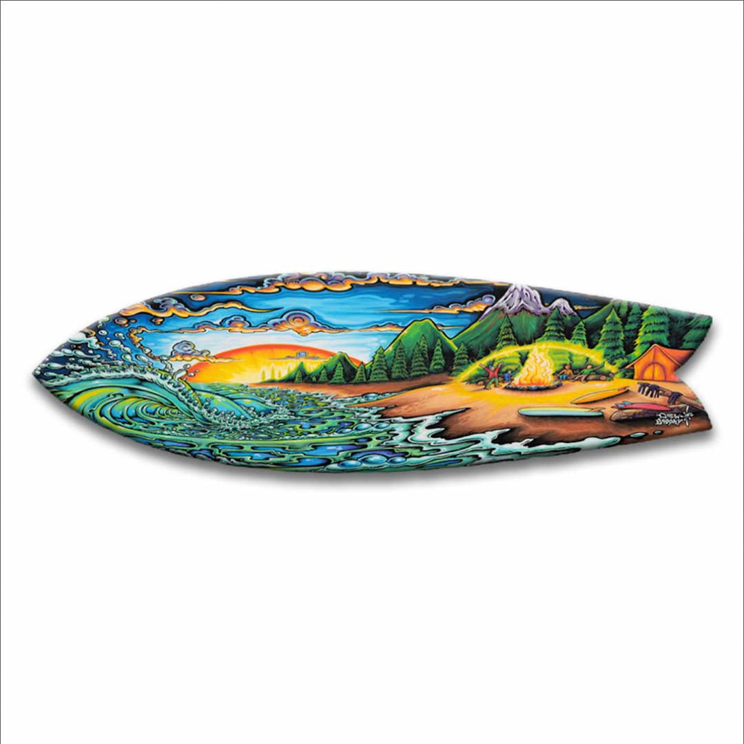 Decorative Surfboard Art - Camp Fire