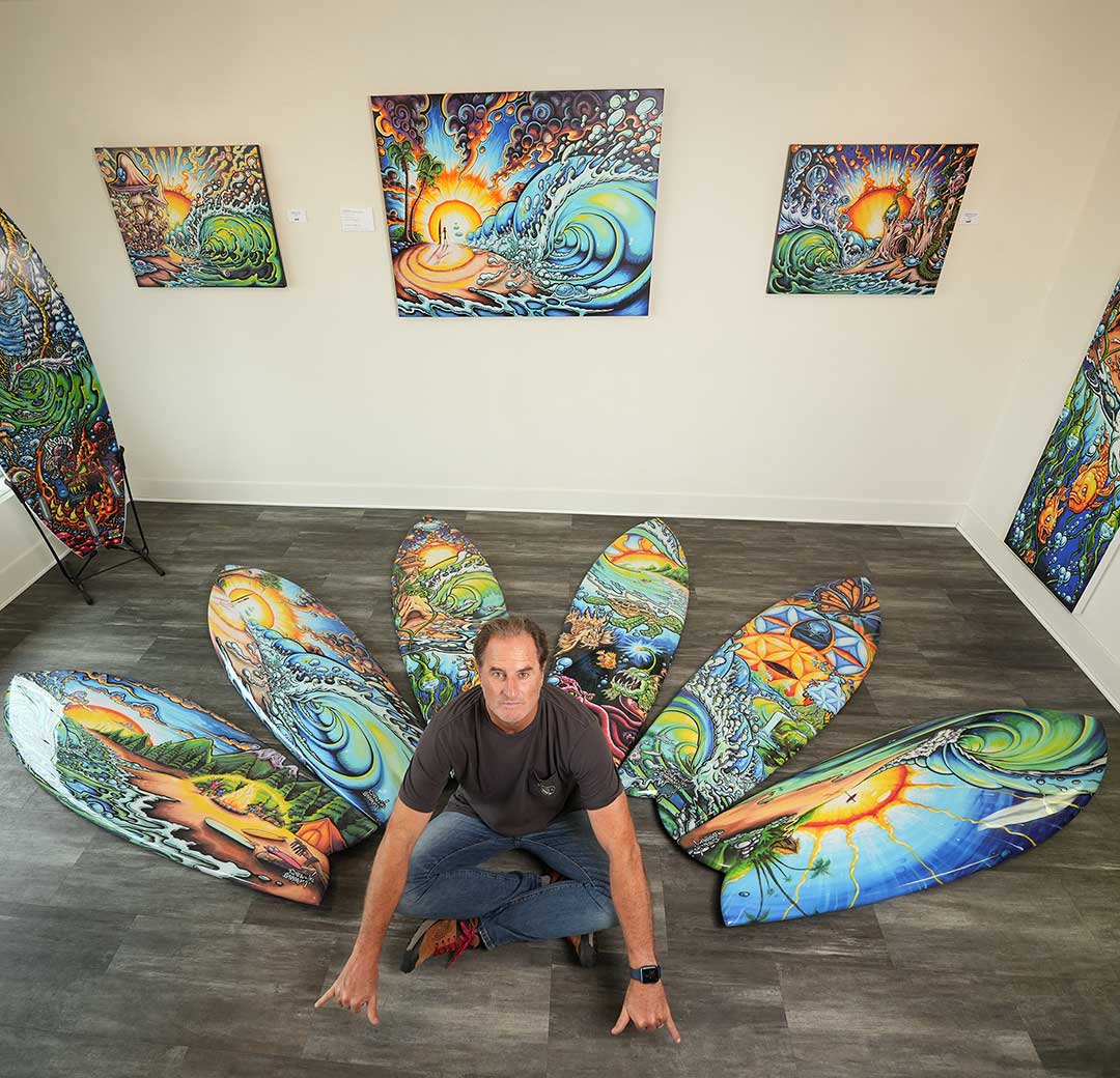 Decorative Surfboard Art - Camp Fire