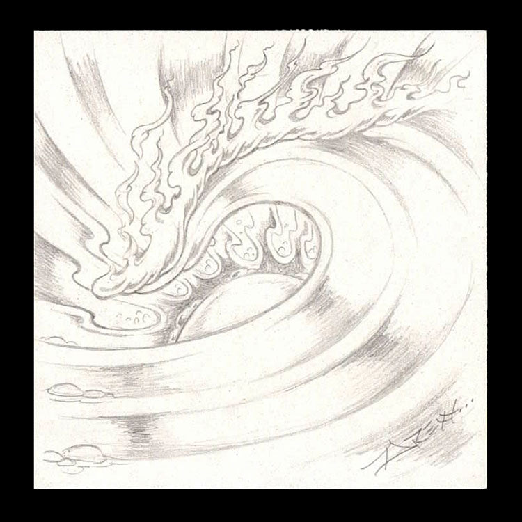 Super Tube Art Sketch on Paper 7" x 9" Inches (Copy)