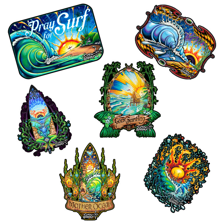 Surf Art Sticker Pack