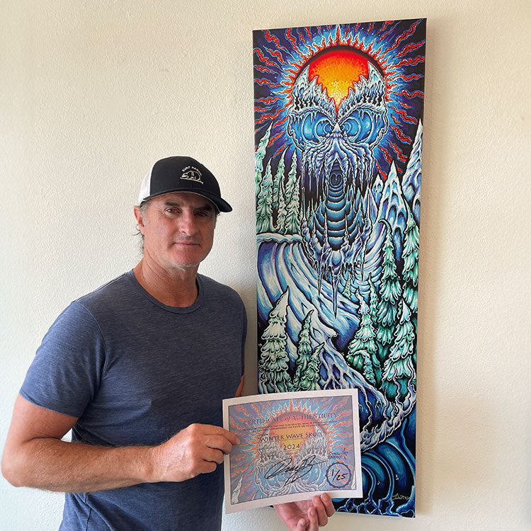 Winter Wave Skull - Only 25 Limited Edition Hand Signed by Drew - Matt Biolos and Brophy Lib Tech Snowboard Art Collaboration