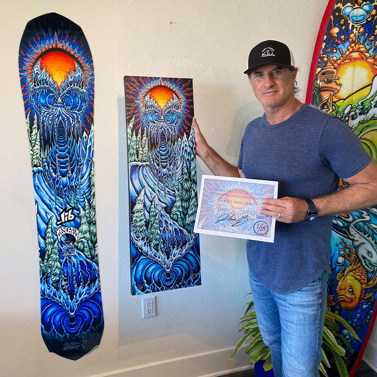 Winter Wave Skull - Only 25 Limited Edition Hand Signed by Drew - Matt Biolos and Brophy Lib Tech Snowboard Art Collaboration