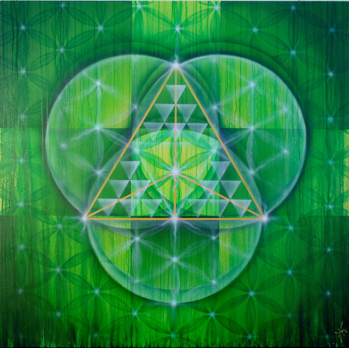 Commissioned Custom Sacred Geometry Painting by Drew Brophy