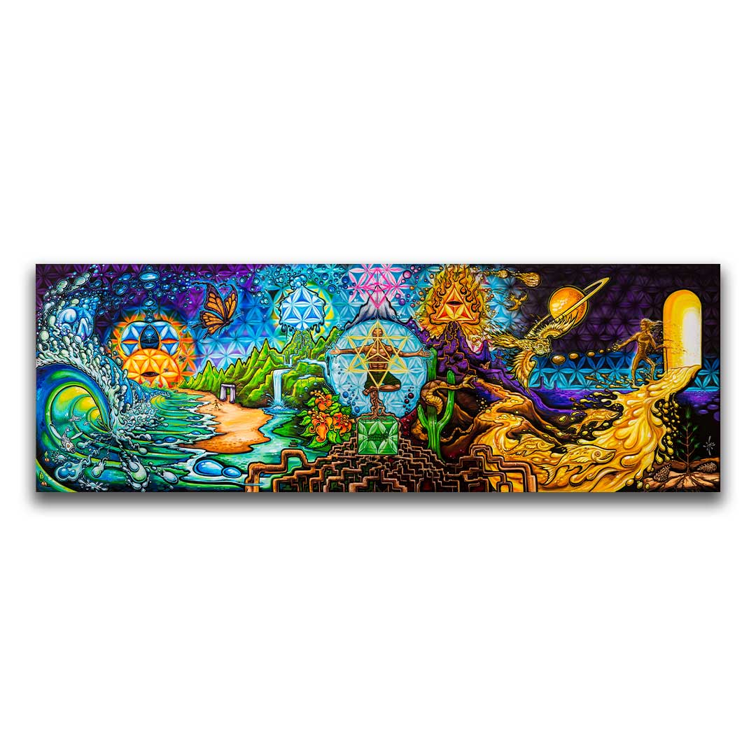 A Life Well Lived by Drew Brophy. Mountains, Ocean, Desert, and the story of a life well lived all in one image. Fine art stretched canvas replica art print.