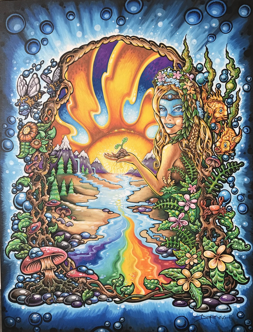 SOLD! A MOTHER EARTH GODDESS 40" x 30" Original painting on Canvas by Drew Brophy
