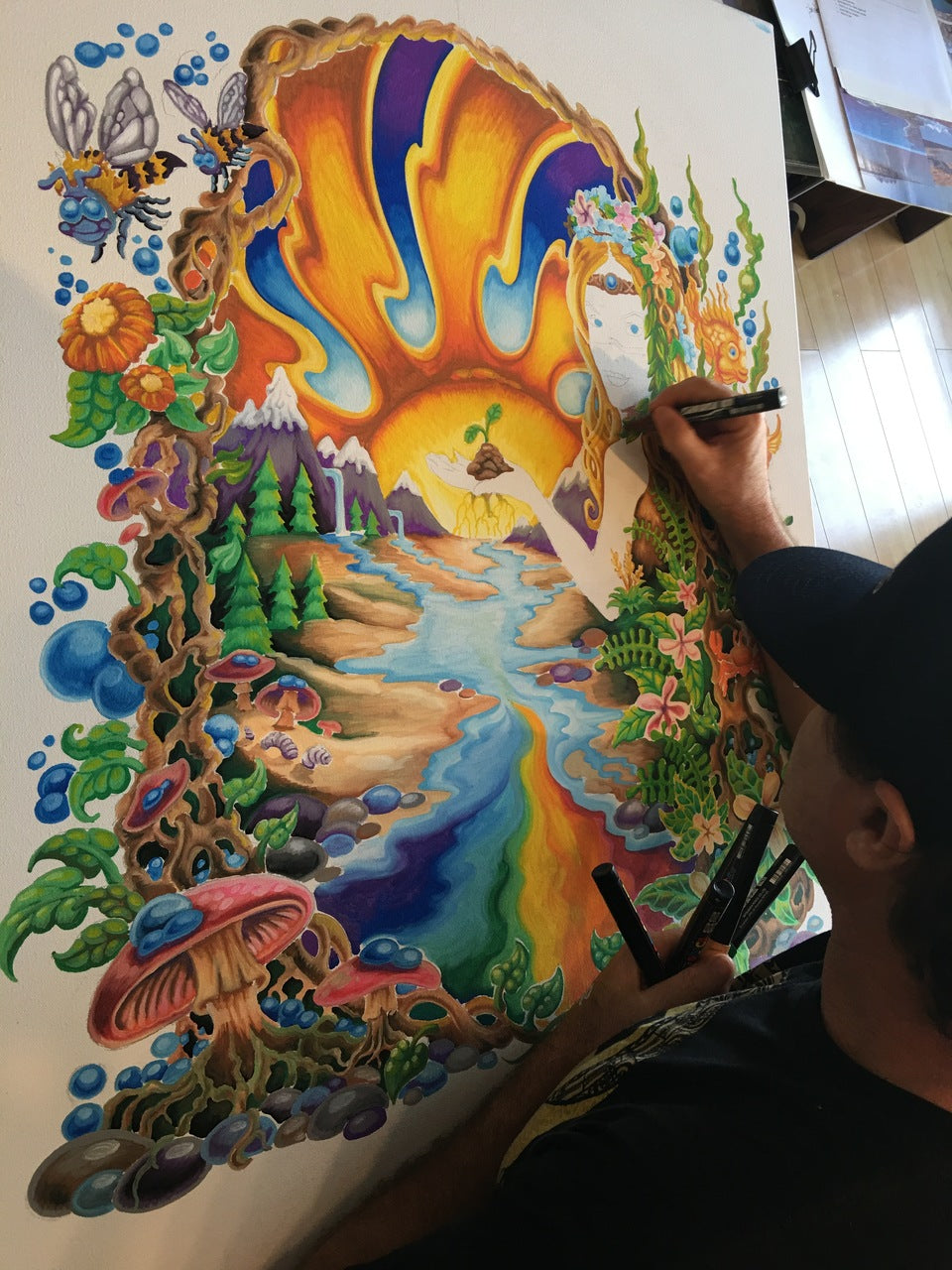 SOLD! A MOTHER EARTH GODDESS 40" x 30" Original painting on Canvas by Drew Brophy