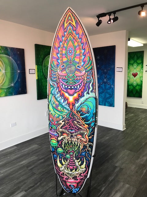 SOLD! The MIND 6'4" Fine art painting Collaboration by Drew Brophy x Chris Dyer