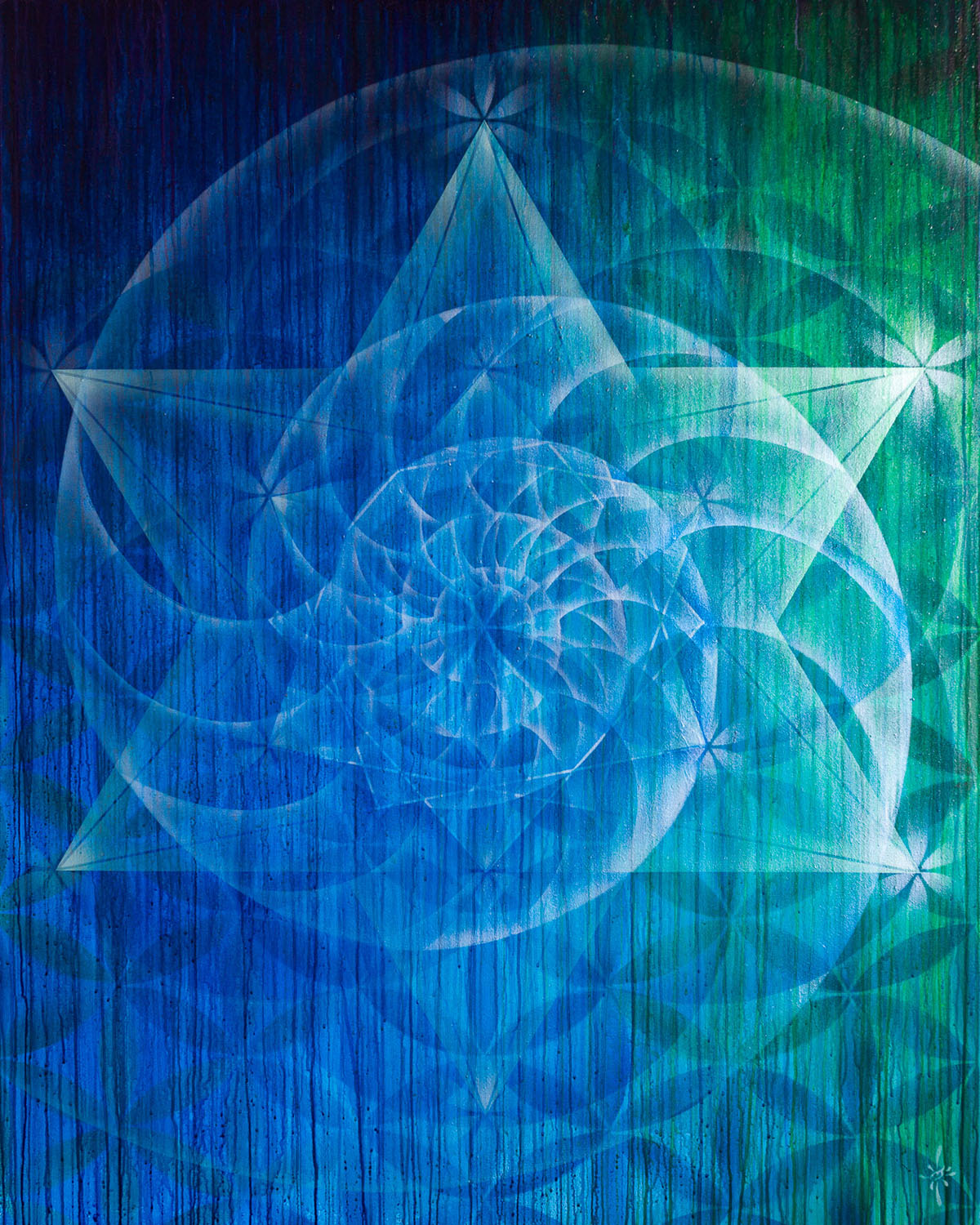 Commissioned Custom Sacred Geometry Painting by Drew Brophy
