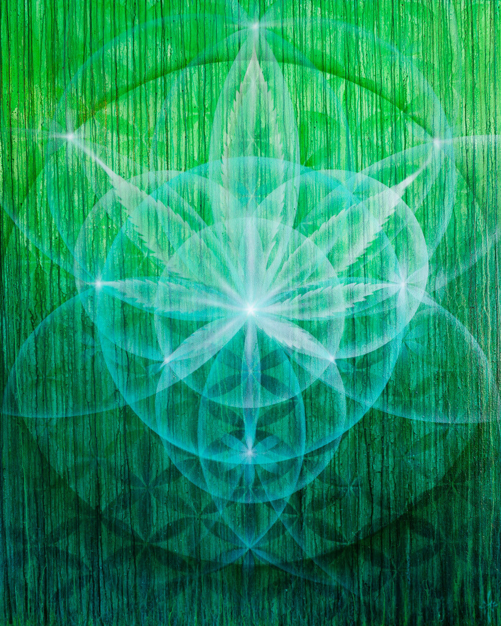Commissioned Custom Sacred Geometry Painting by Drew Brophy