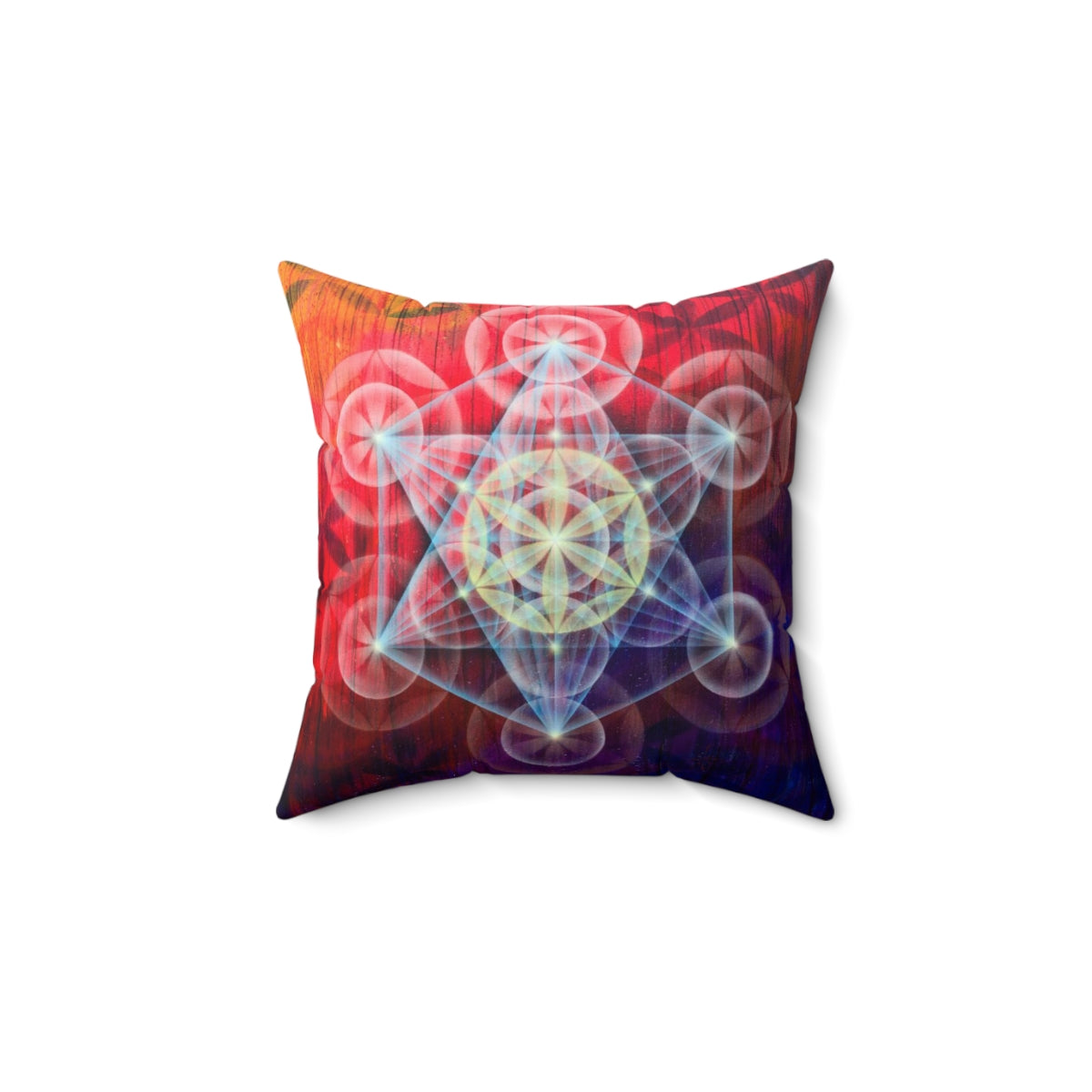 Metatrons Cube Faux Suede Square Pillow