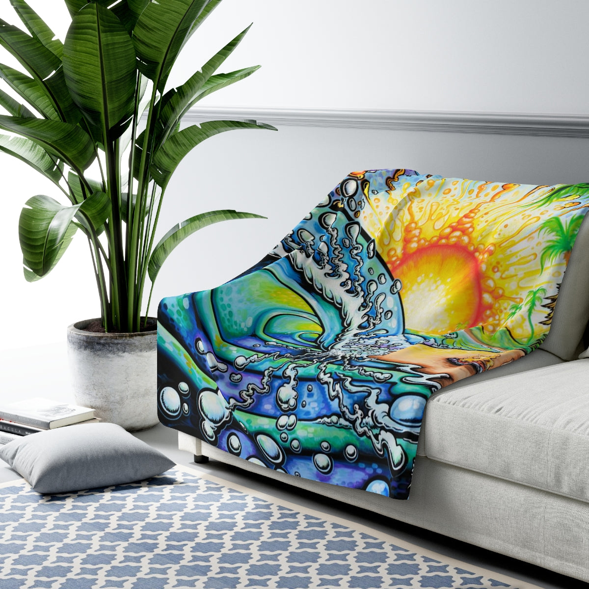 Beach Fire Sherpa Fleece Blanket