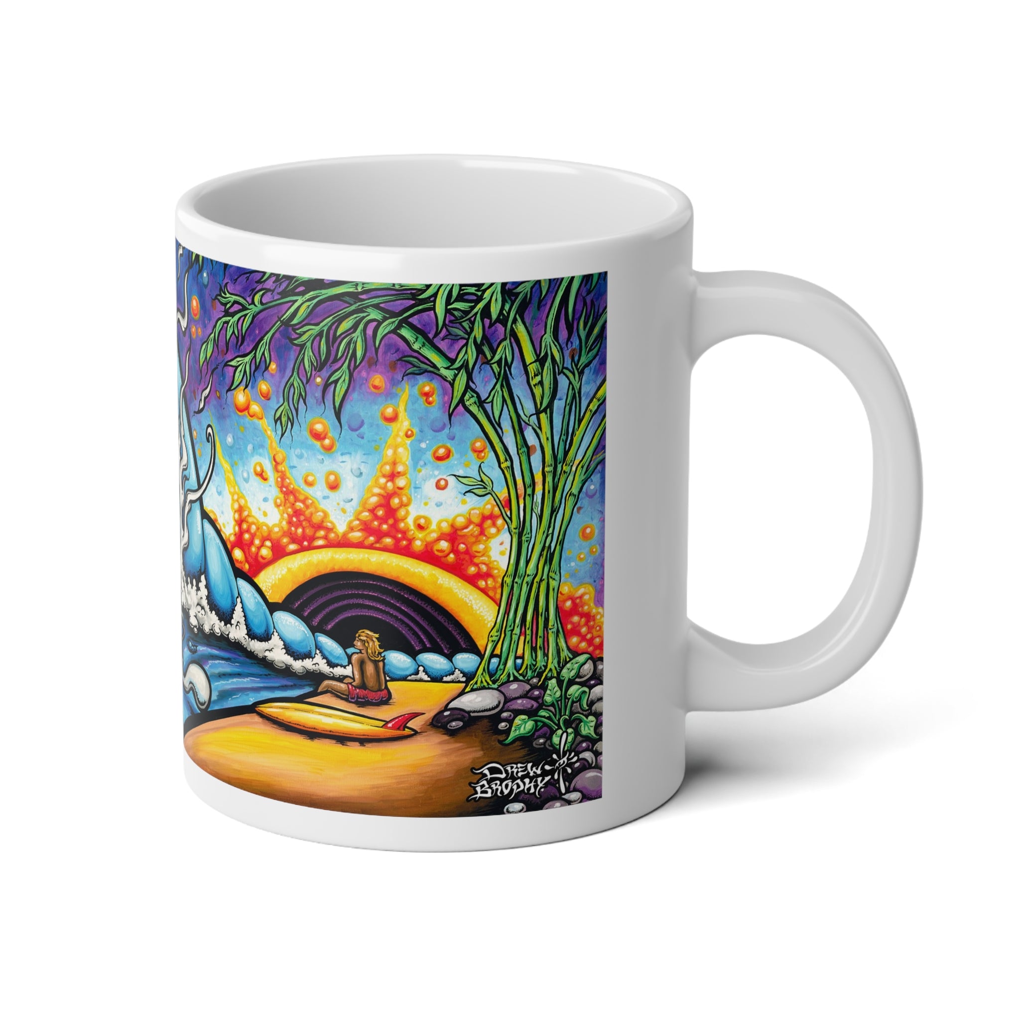 DreamLand Jumbo Mug — 20oz Vibrant Ocean Sunset Ceramic Coffee Cup