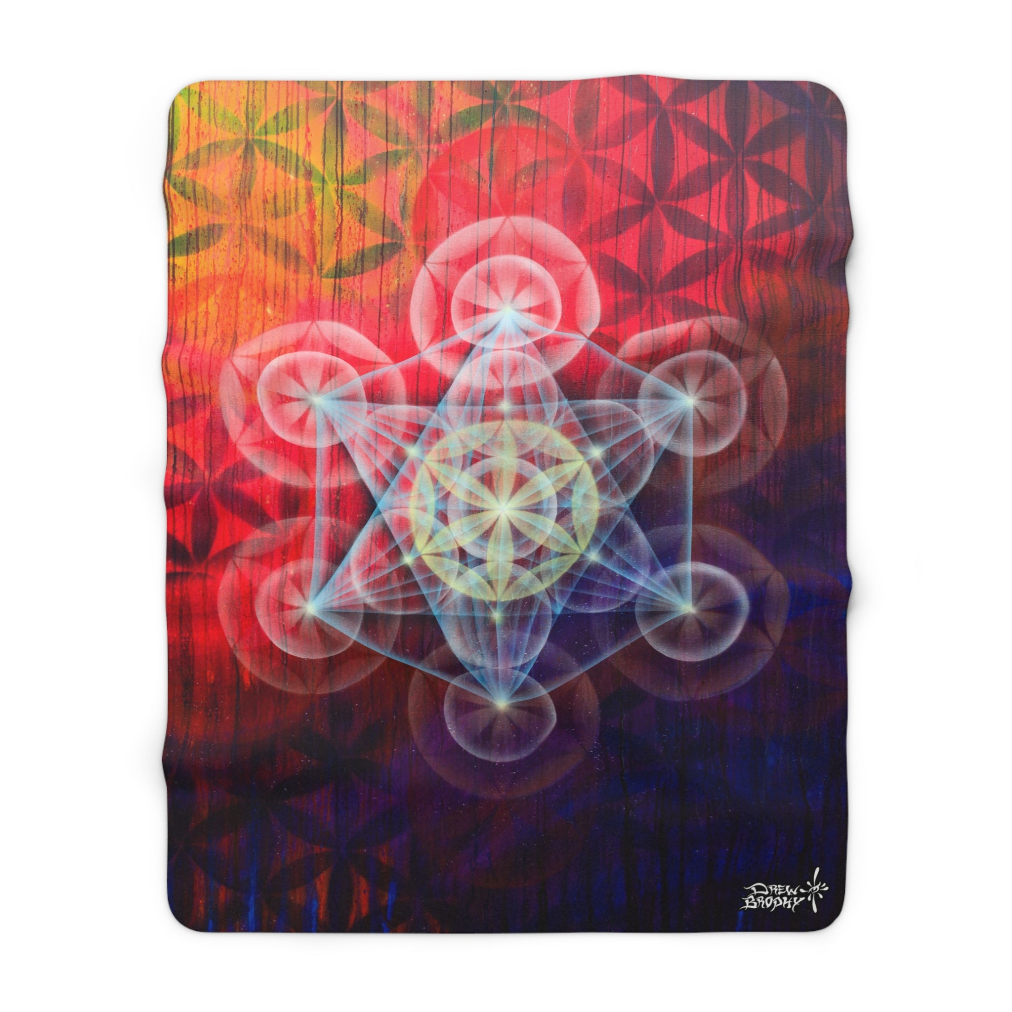 Metatron's Cube Sherpa Blanket – Spiritual Geometric Fleece Throw