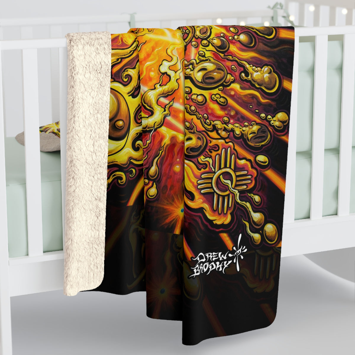 Return of ViraCocha, Mystical Sun Sherpa Fleece Blanket