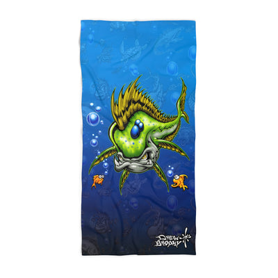 "Mad Mahi" Beach Towel — Bright Fish Design for Beach, Pool, or fisherman.