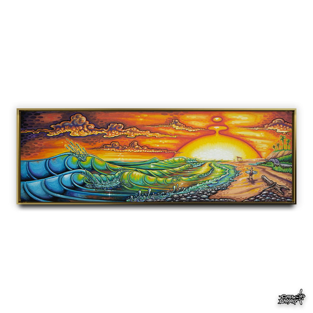 Trestles gold frame by Drew Brophy