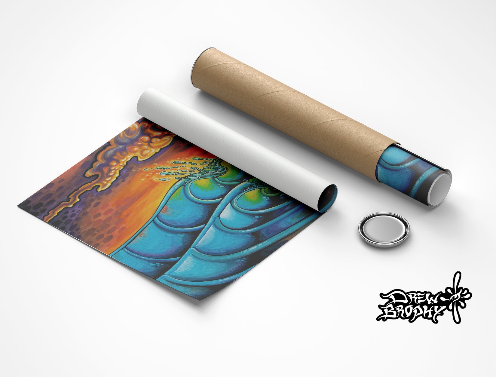 Trestles rolled canvas by Drew Brophy