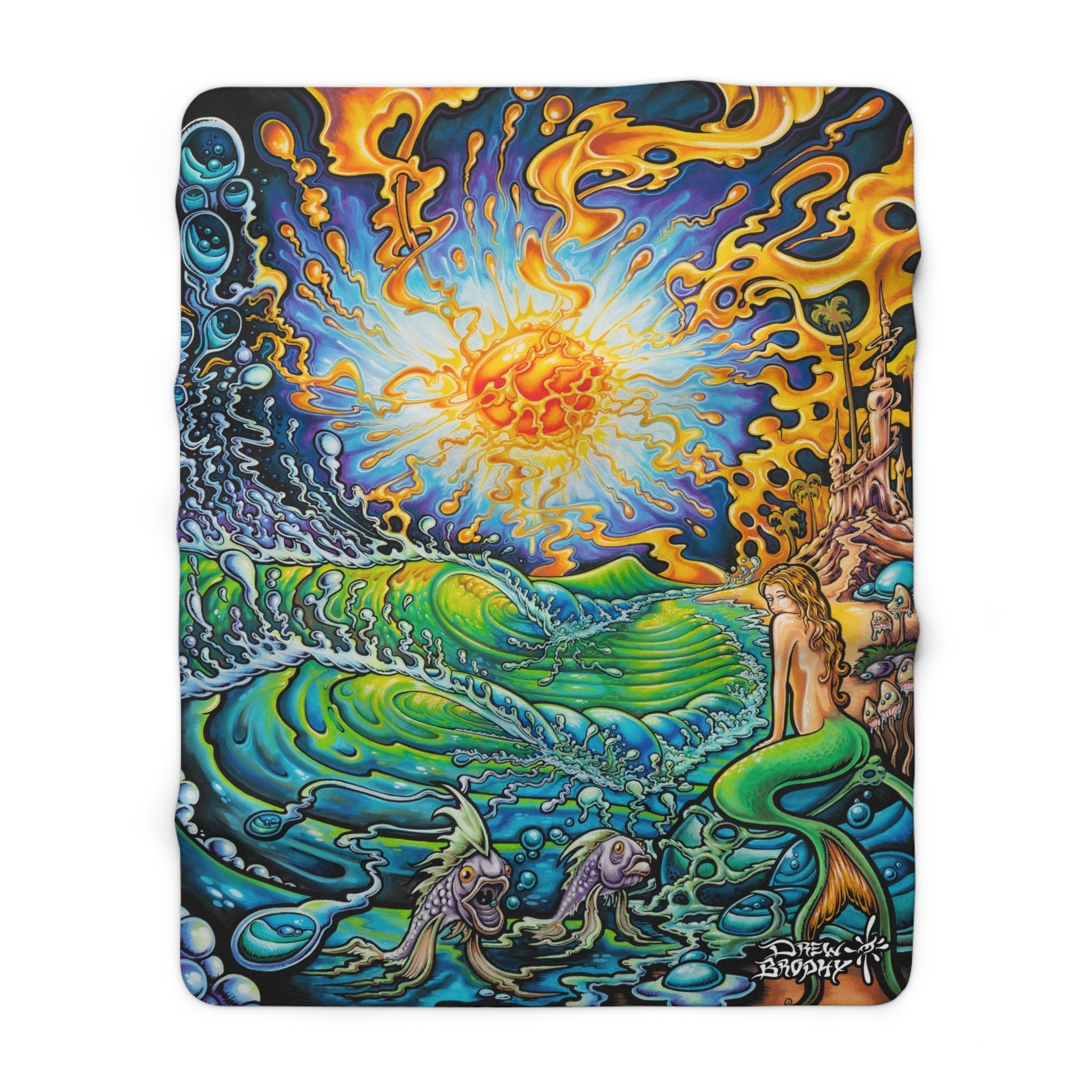 Mystic Beach, Drew Brophy Art, Ocean Sunrise Sherpa Fleece Blanket | Cozy Throw for Beach Lovers, Perfect for Relaxing at Home, Gift for Ocean Enthusiasts, Vibrant [...]