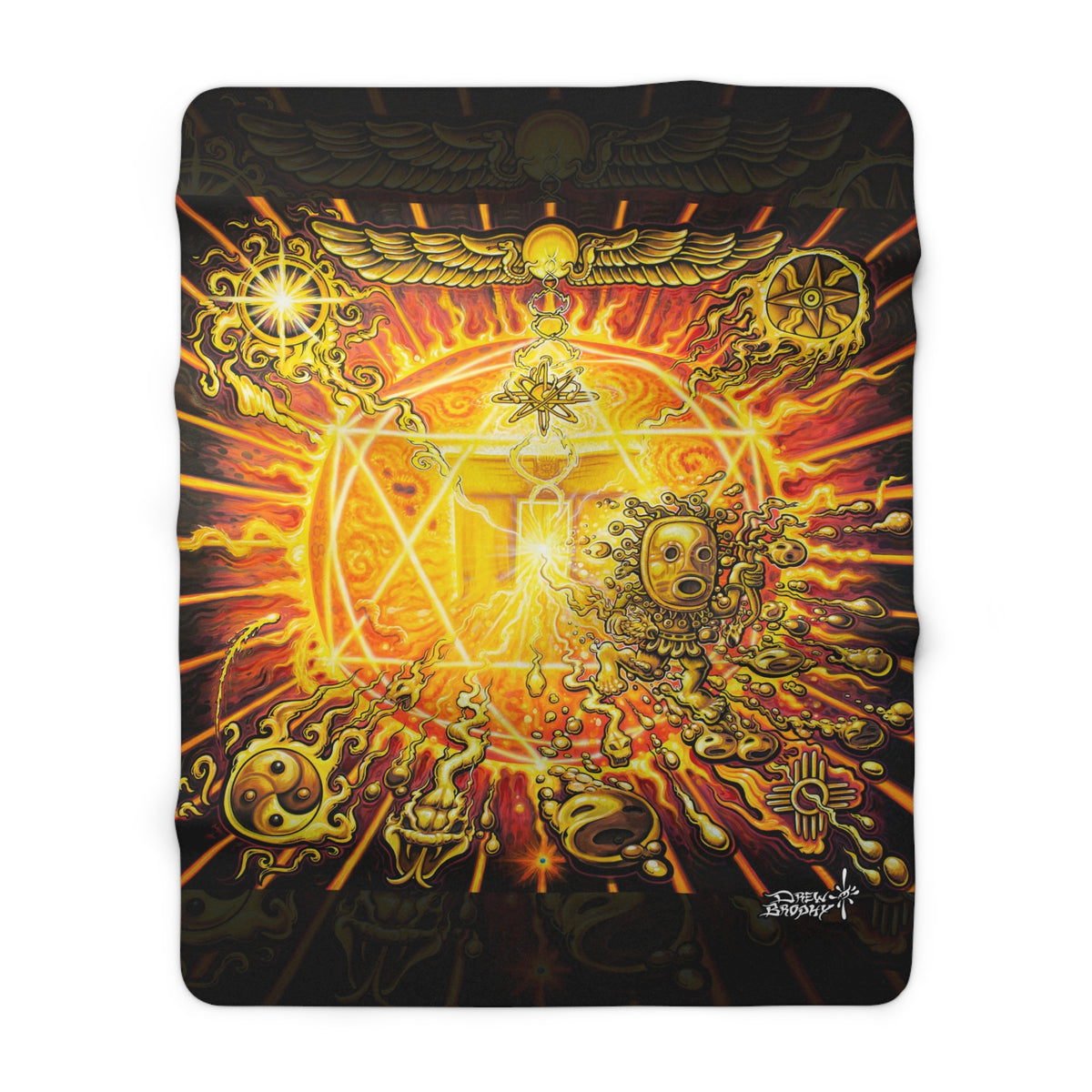 Return of ViraCocha, Mystical Sun Sherpa Fleece Blanket