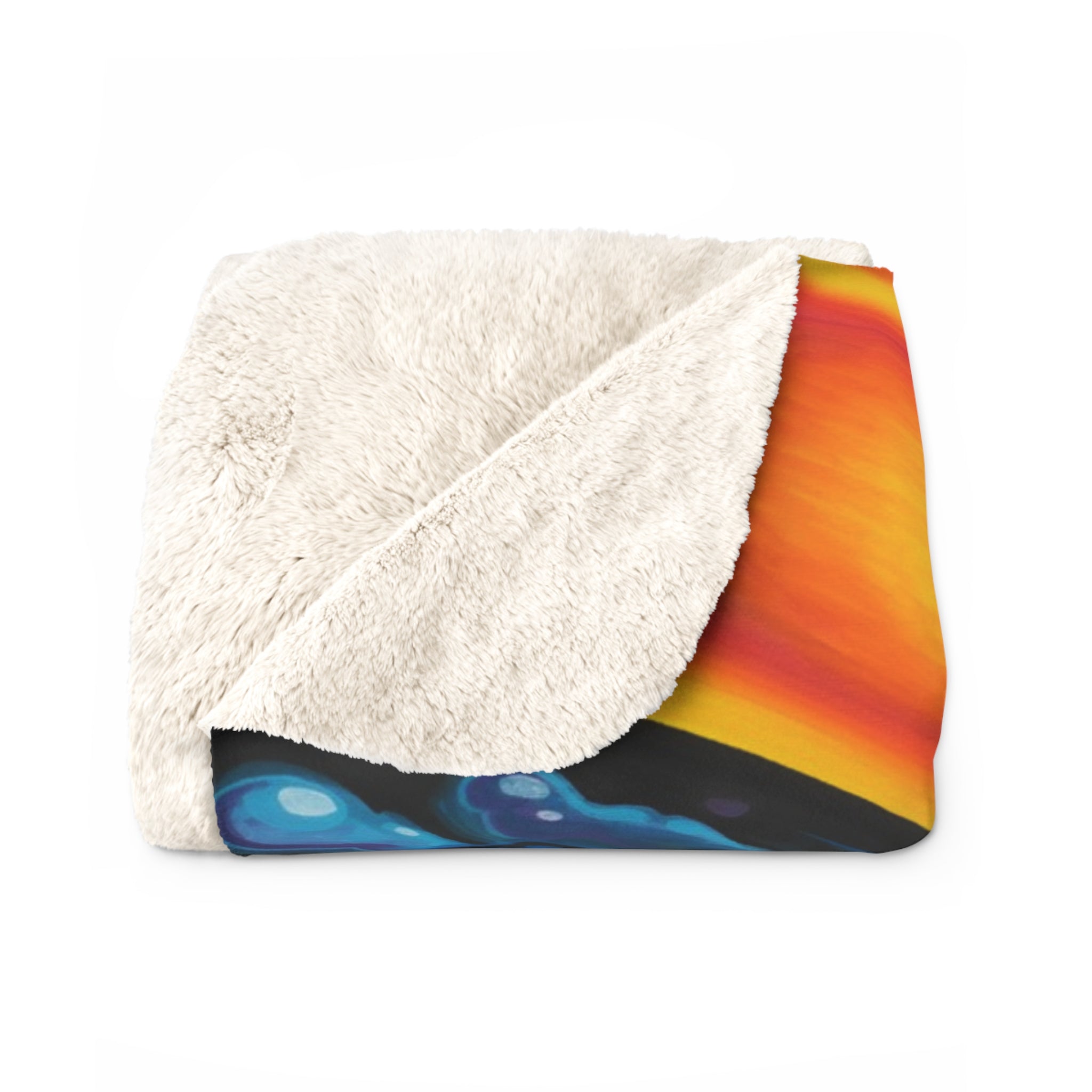 Step into the sun, Drew Brophy Art, Vibrant Beach Scene Sherpa Fleece Blanket, Cozy Throw, Boho Home Decor, Beach Vibes, Gift for Nature Lovers