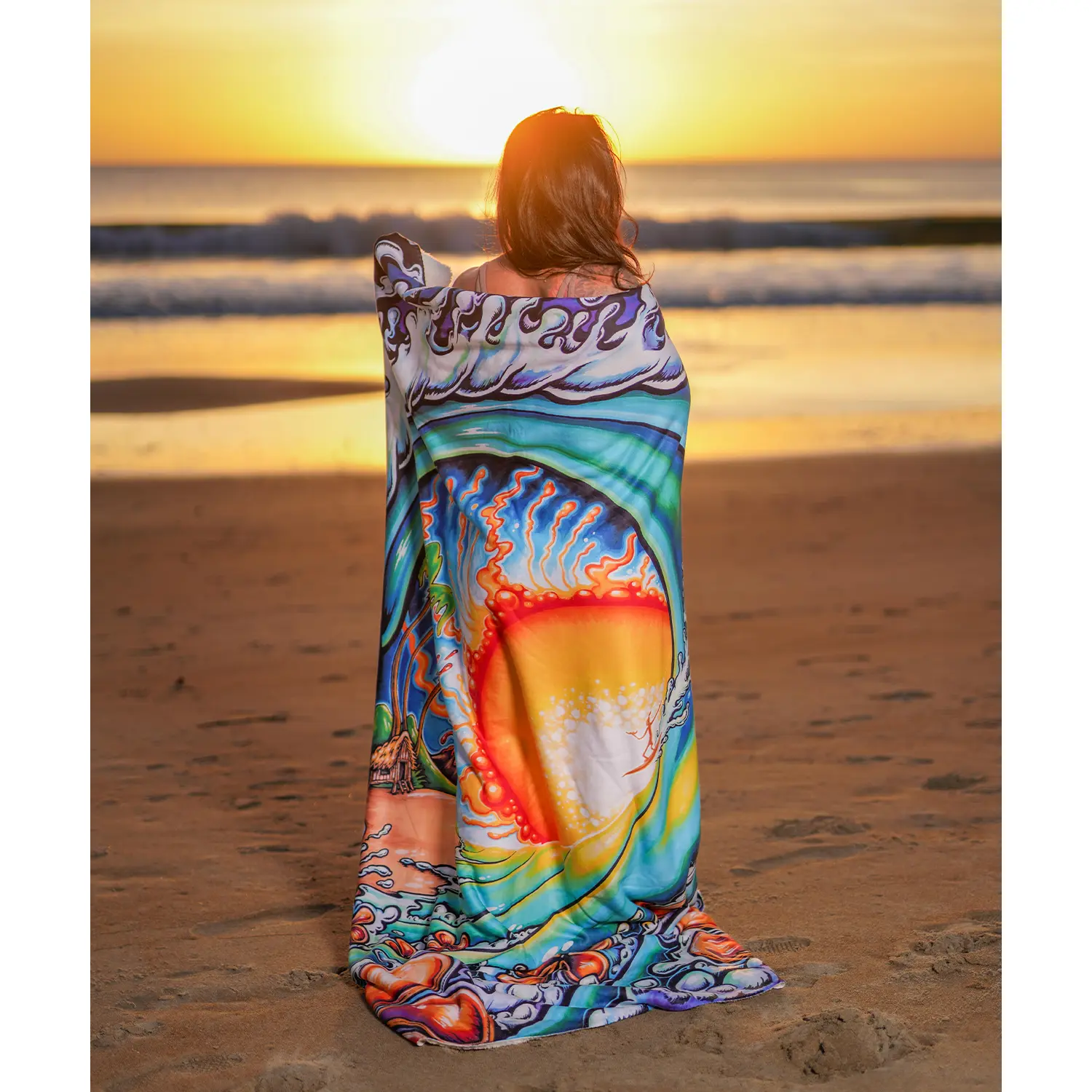 ALOHA SUNSET Sherpa Fleece Blanket