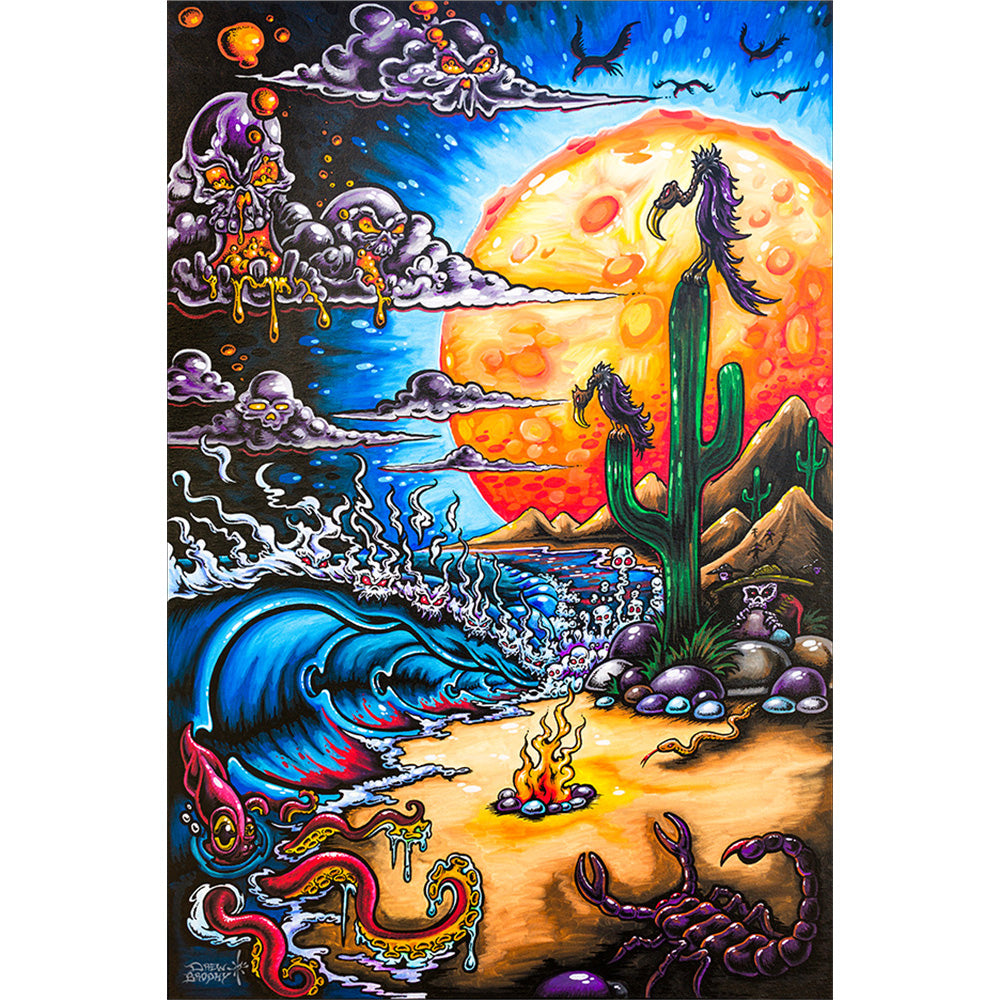 Baja Bad surf art print by Drew Brophy