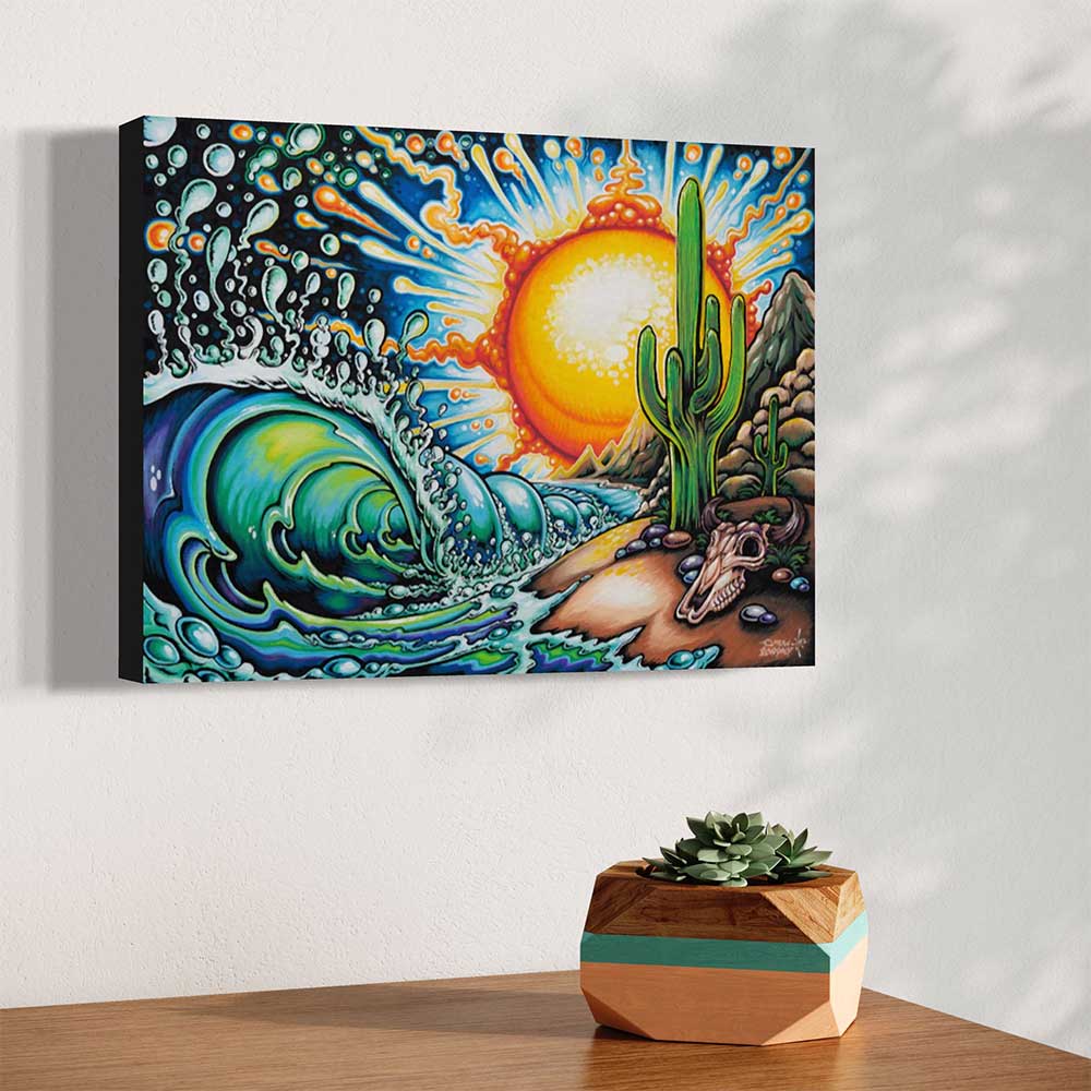 Cactus Point 9x12 Inch Stretched Canvas Limited Edition Signed and Numbered by Drew Brophy