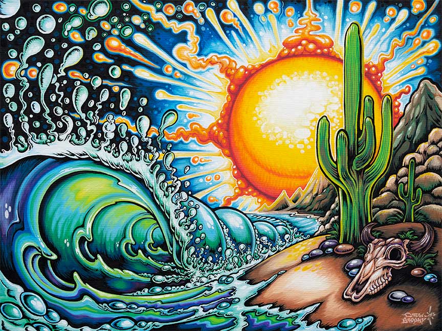 Cactus Point 9x12 Inch Stretched Canvas Limited Edition Signed and Numbered by Drew Brophy