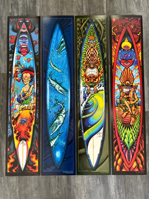 Surfboard Poster Print Bundle of 4