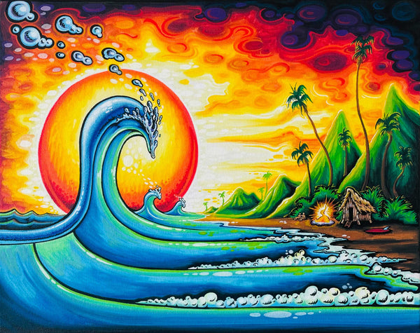 Sunset Glass Original Painting by Drew Brophy