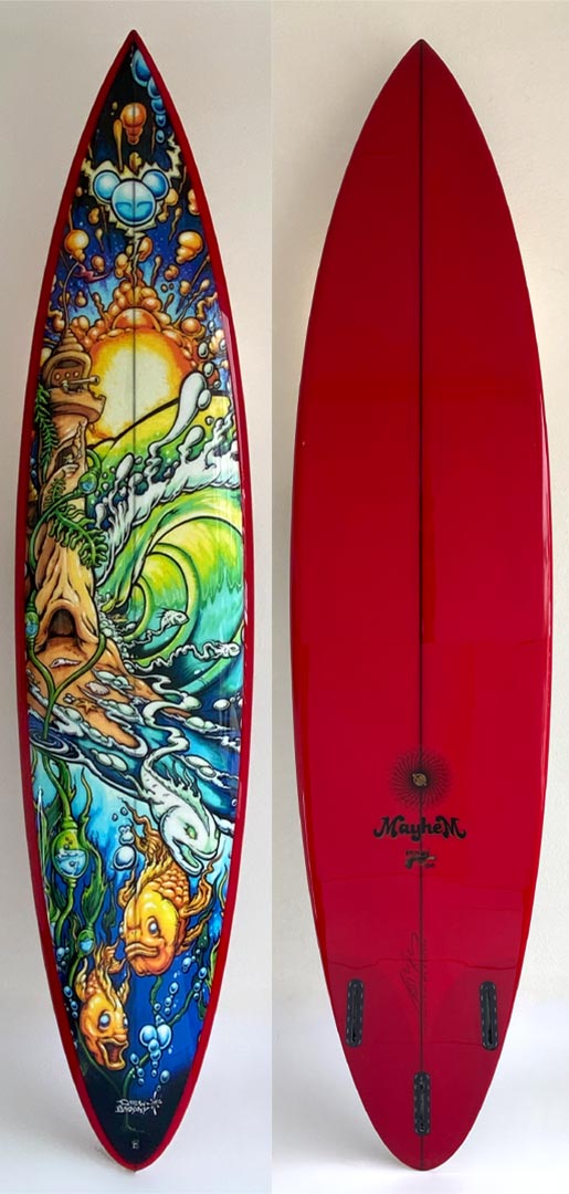 Decorative Surfboard Art - Mother Ocean 7'6" Lost Mayhem Retro Gun