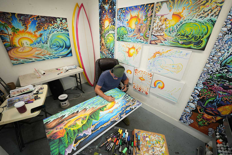 Surfer's Journey 36x48 Inch Stretched Canvas Limited Edition Signed and Numbered by Drew Brophy