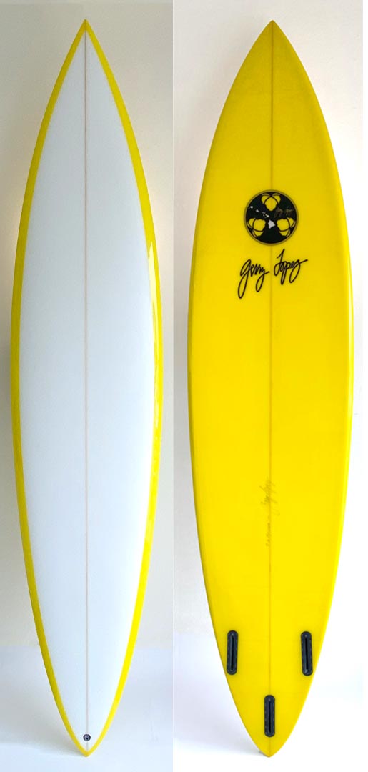 Commissioned Original Painting on Gerry Lopez Surfboard Art hand-painted by Drew