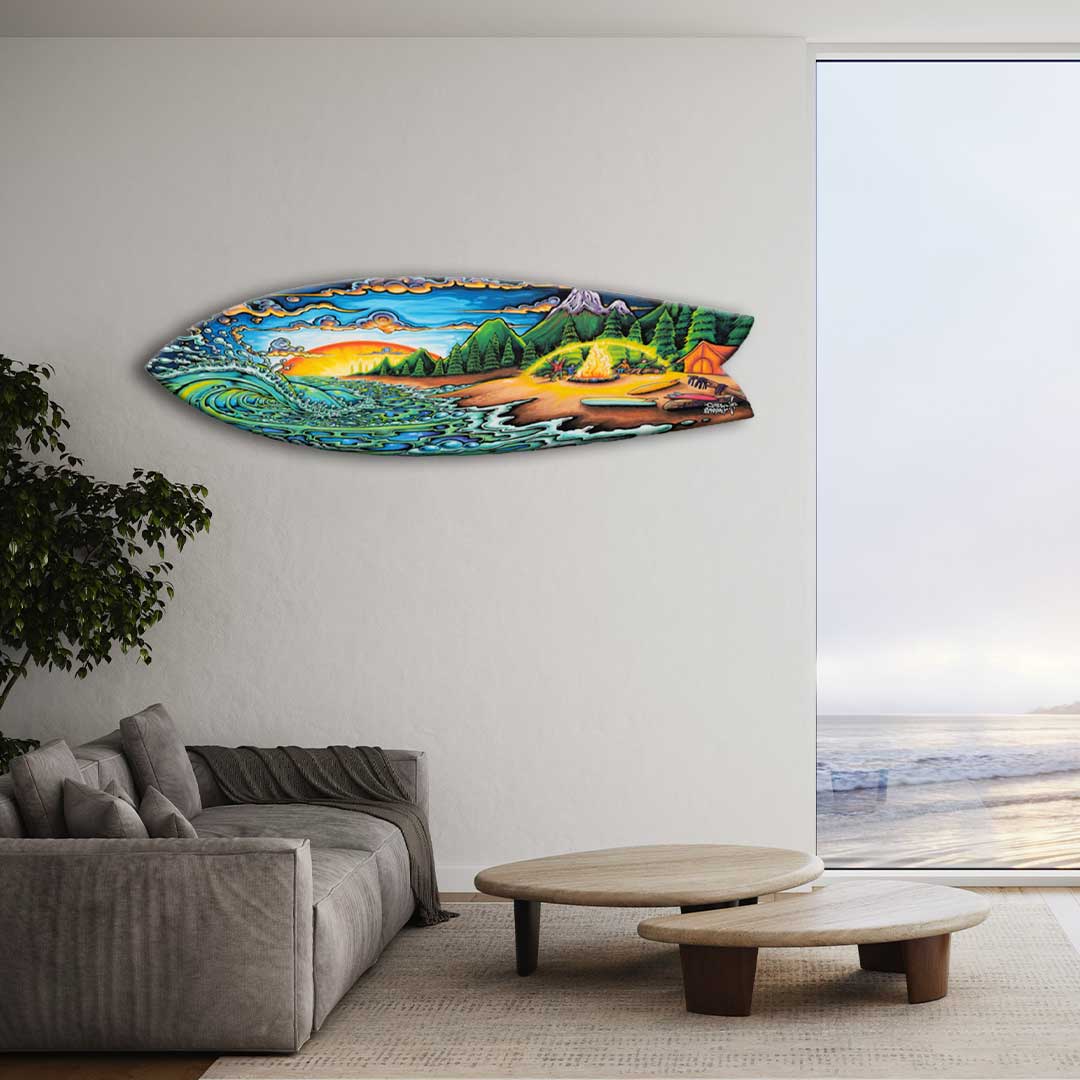 Decorative Surfboard Art - Camp Fire
