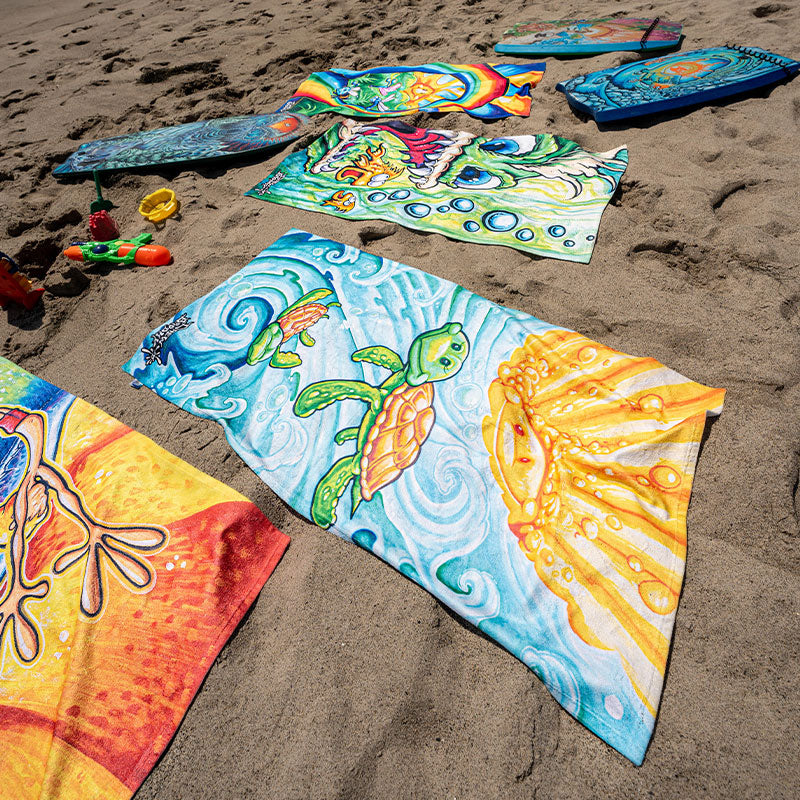 Happy Turtles Beach Towel Art for KIDS and people who act like them!