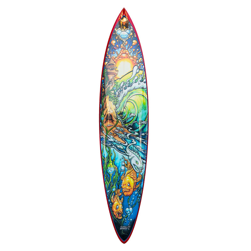 Mother Ocean 7'6" Gun Custom Decorative Surfboard Art