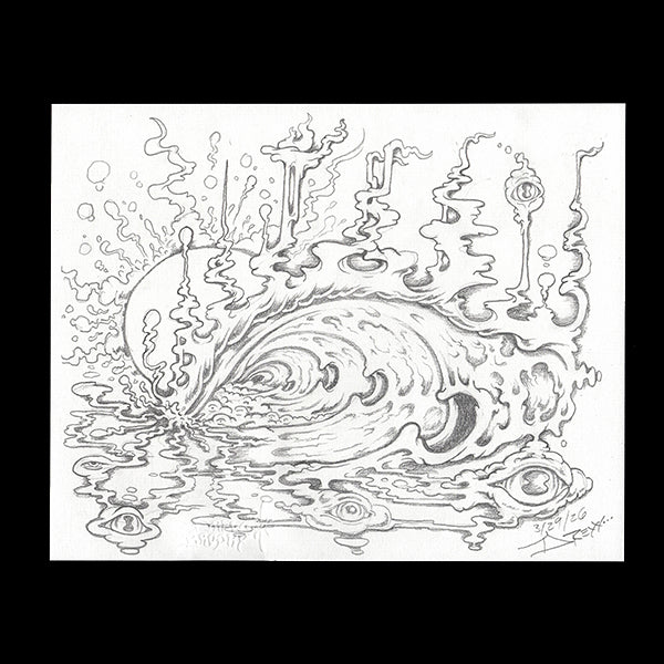 Tube Monster Sketch on Paper by Drew Brophy