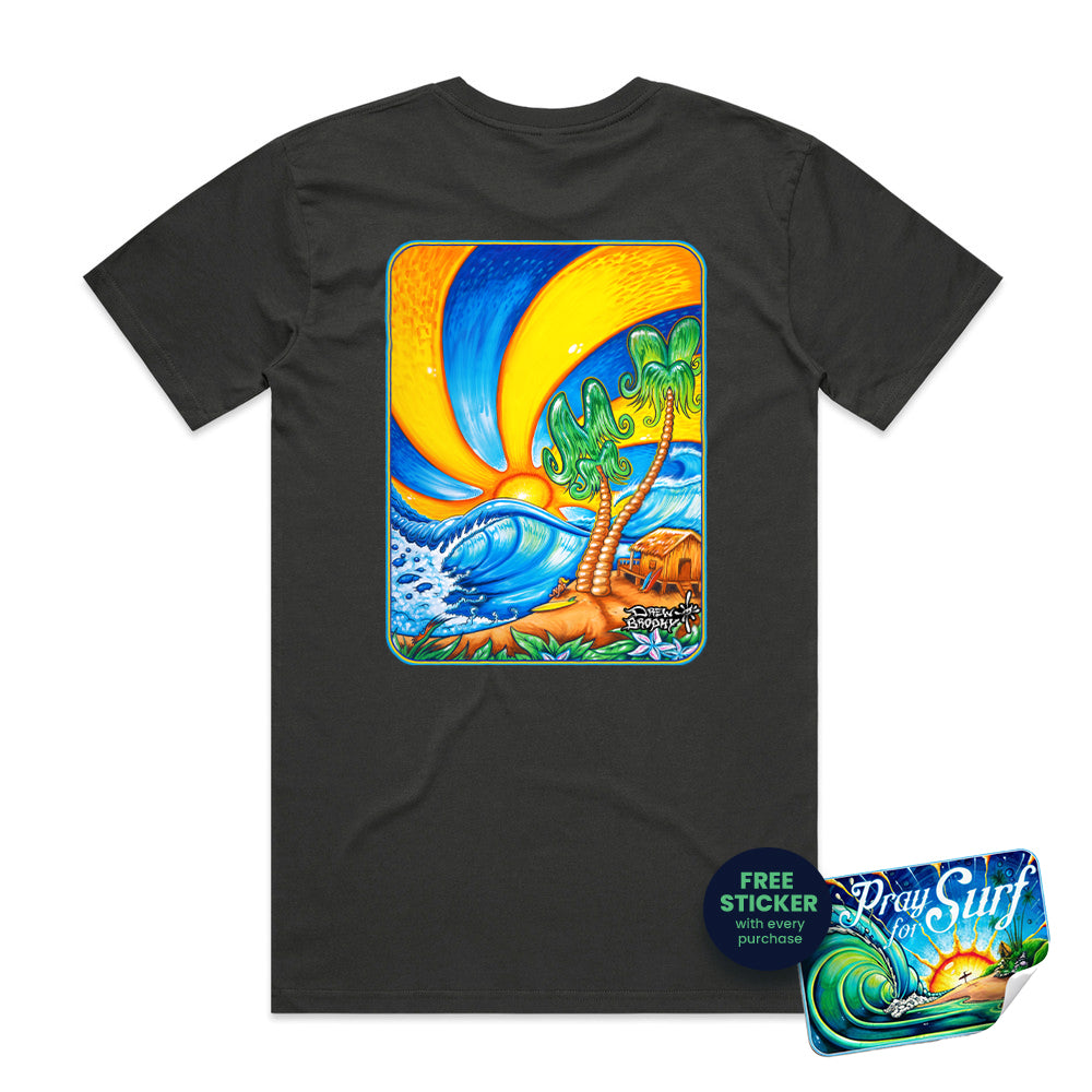 Surfer's Paradise Coral Tee by Drew Brophy