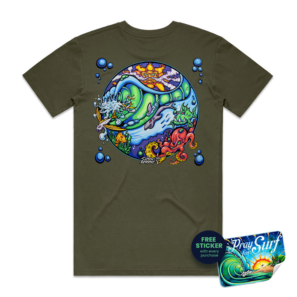 WhyLand Army Colored T-Shirt - artwork by Drew Brophy